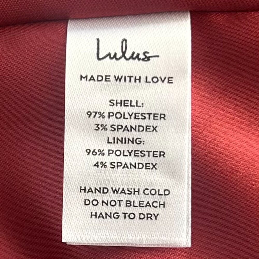 Lulu’s Strapless Satin Lace-Up Mini Dress Rusty Rose Size S - Picture 9 of 9